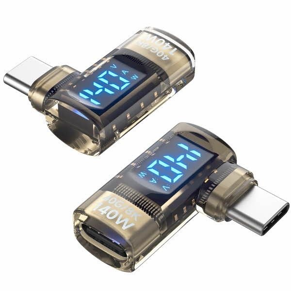 UnKnown soopii C to C타입 140W 전력표시 ㄱ자형 젠더 USB4 썬더볼트 호환 GD16 4060695