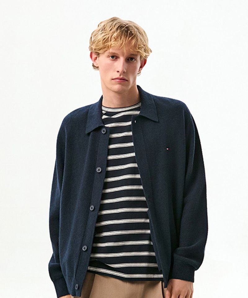 TOMMY HILFIGER <매장정품> 타미힐피거 Tommy Hilfiger 텍스처드 폴로 가디건 (T12G0KCD030MT2DW5) T12G0KCD030MT2DW5 240465