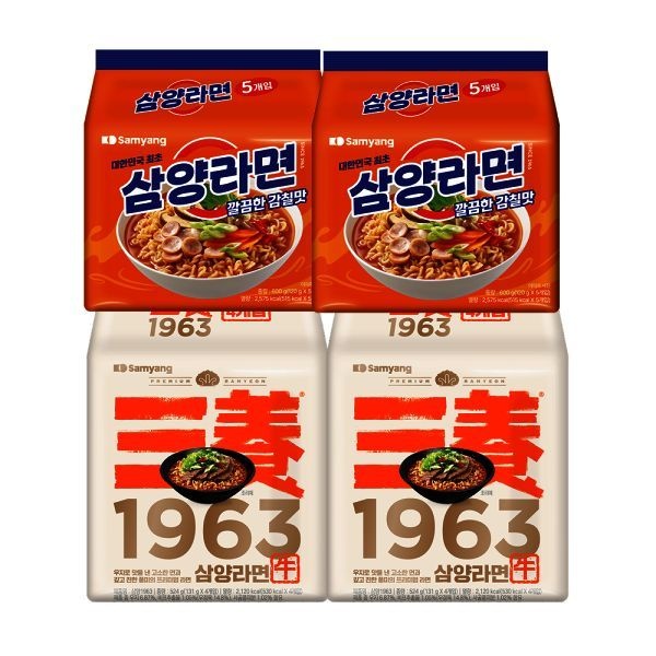 삼양1963 4입x2팩(우지라면) + 삼양라면 5입x2팩(총18입) 711501