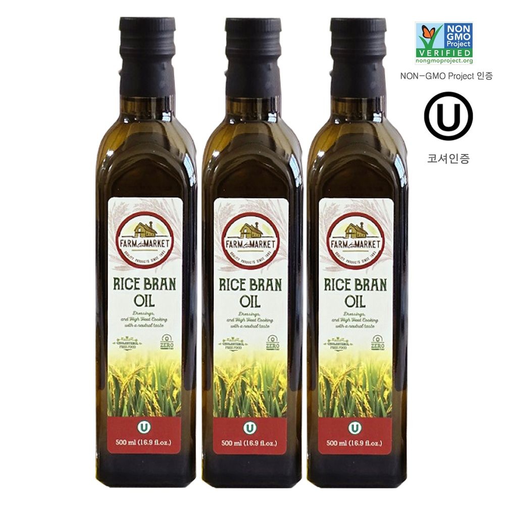 현미 미강 유 감마오리자놀 불포화 지방 현미 오일 500ml 3병