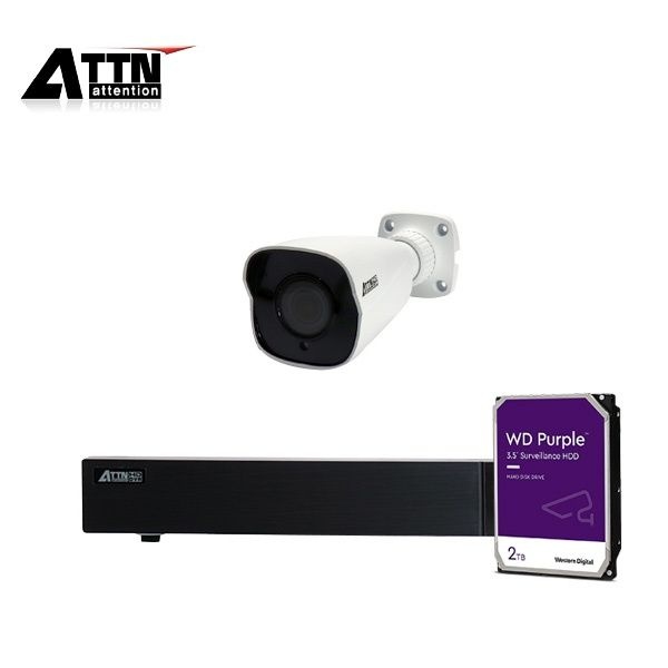 UnKnown 오피네트웍스 실외용 CCTV 풀패키지 4채널 PoE NVR 800만 화소4K WD 퍼플 2TB 포함 1SET 4063673