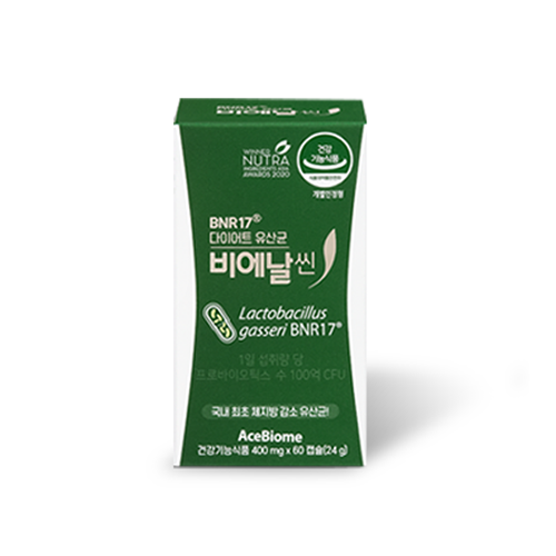 [다이어트 유산균] BNR17 비에날씬 캡슐 (60캡슐, 1통) 여성 다이어트 유산균
