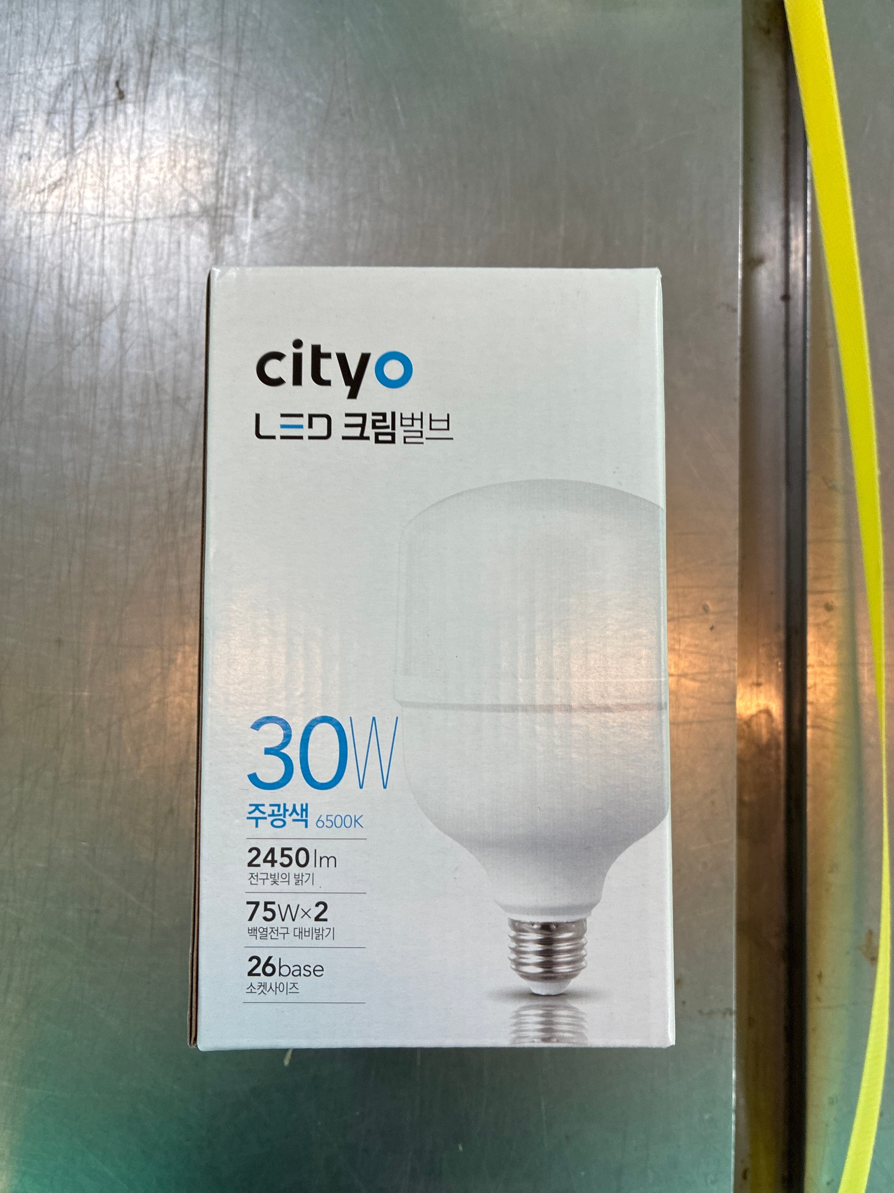 씨티오 LED 크림벌브 30W E26 주광색