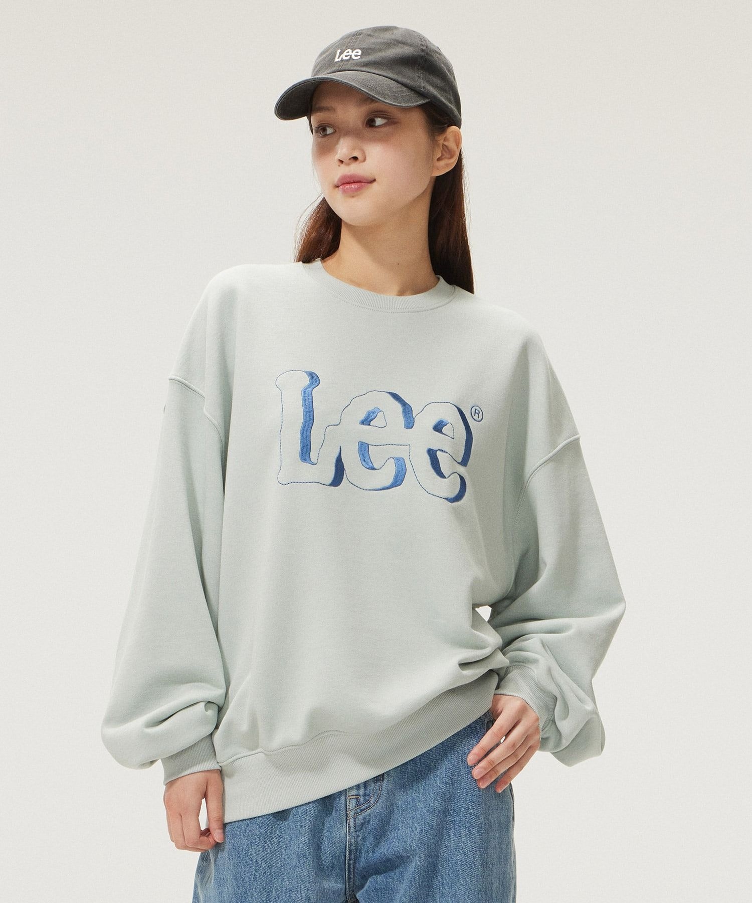 와이시리즈 리 그림자 자수 로고 맨투맨 라이트 그린 LE2403CR04LN 4343771