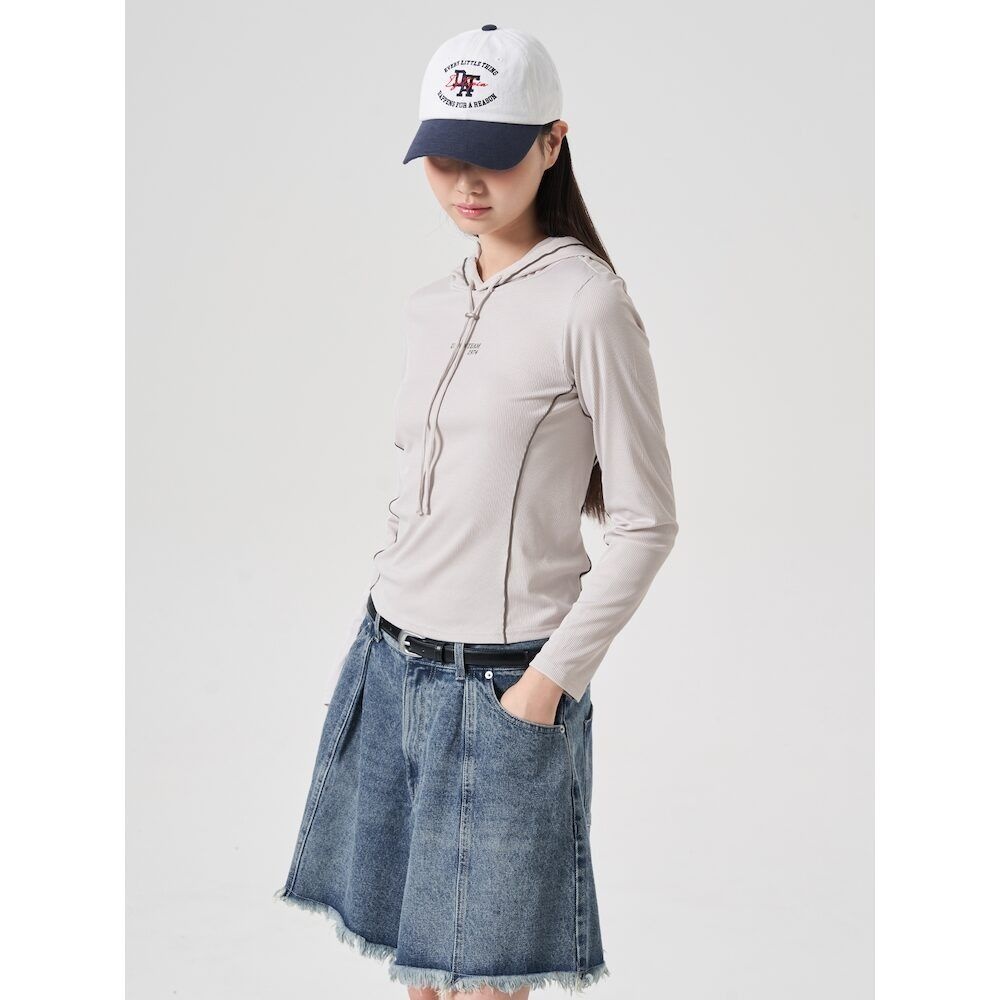 에잇세컨즈 후드 립저지 탑 라이트 그레이 354841MQB2