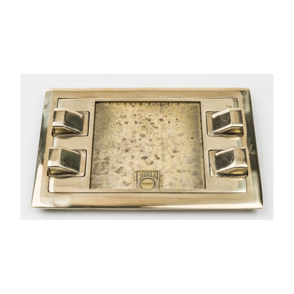 시스템박스 커버 황동 215x145 사각 4구