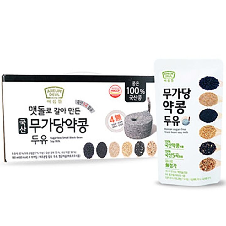 [본사직영] 아름뜰 맷돌로 갈아만든 국산 무가당 약콩 두유 180ml 45입 (4 무첨가)