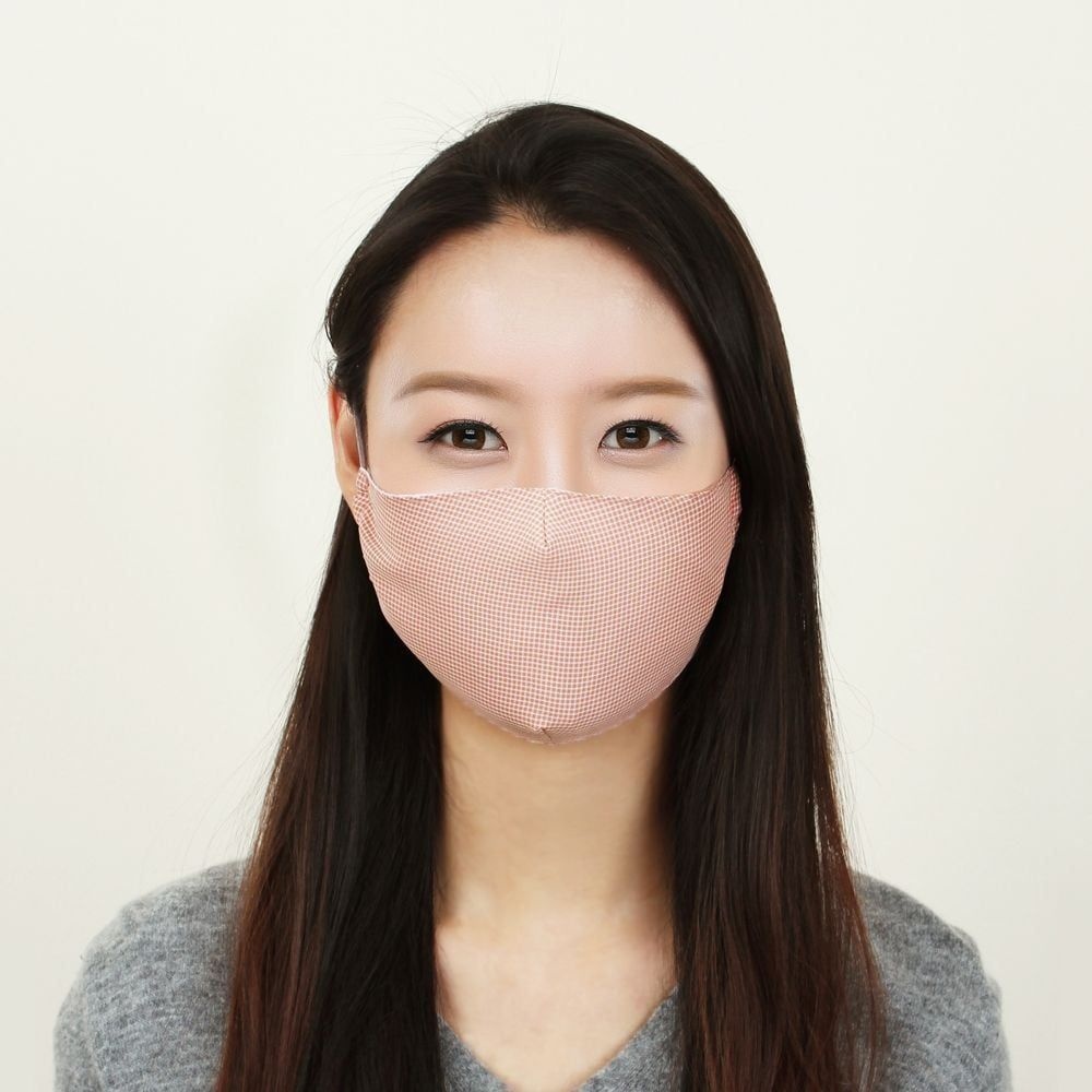 2겹 면 마스크 핑크 패션마스크 방한대