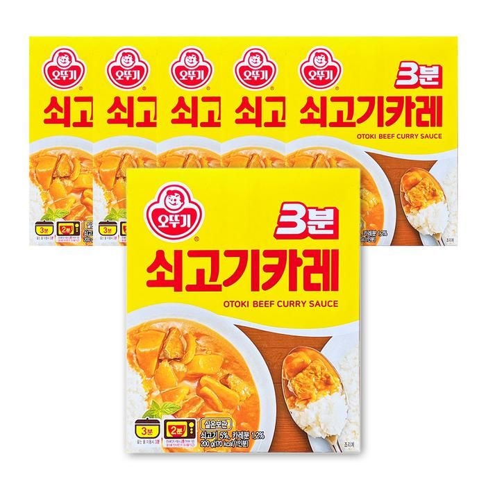 오뚜기 3분 쇠고기카레 200g 6개
