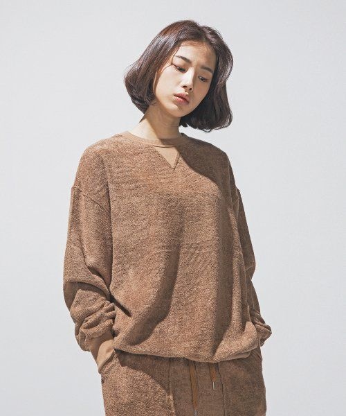 프리즘웍스 프리즘웍스 FRIZMWORKS 프리즘웍스 BAMBOO YARN SWEATSHIRT _ CAMEL 731299