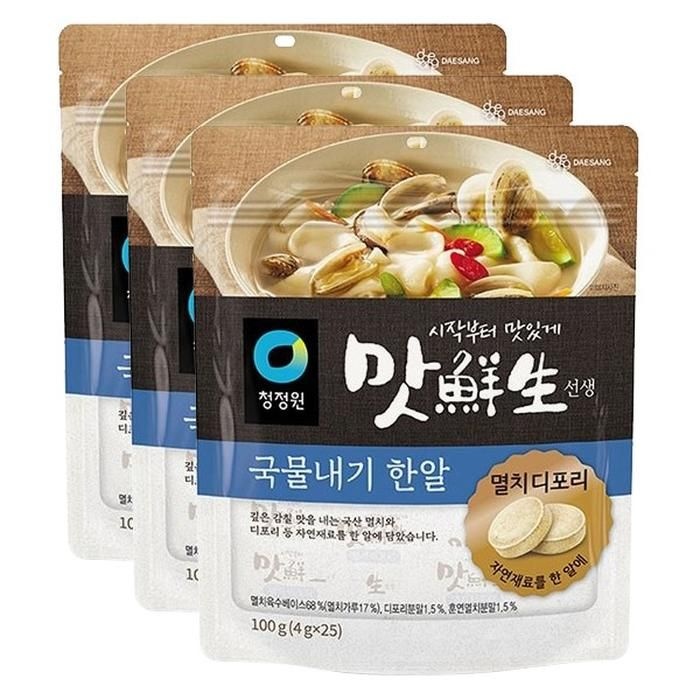 [청정원] 청정원 맛선생 멸치디포리 국물내기 한알 100g 3개