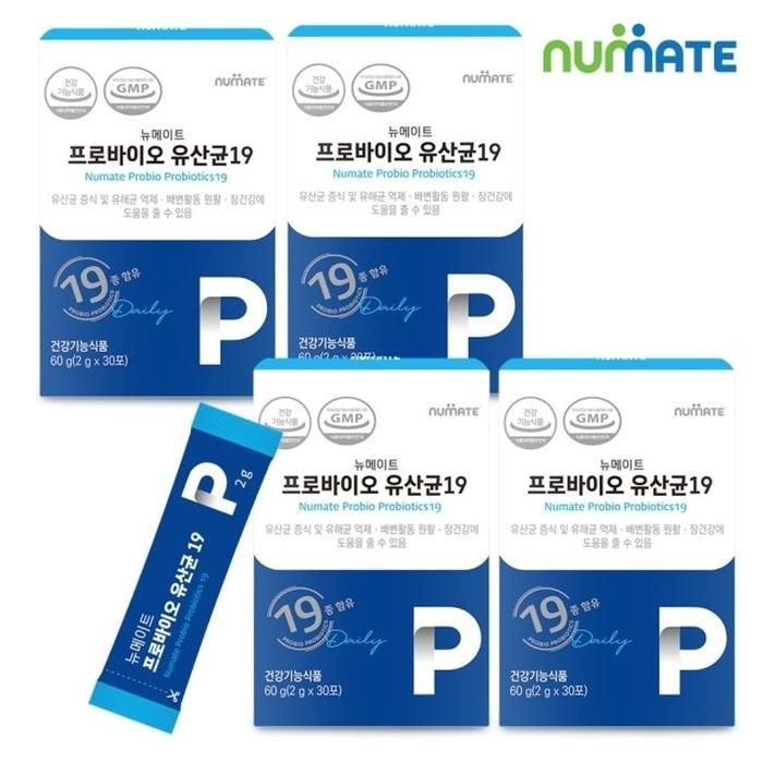 뉴메이트 프로바이오 유산균19 30포 (4박스/4개월분)