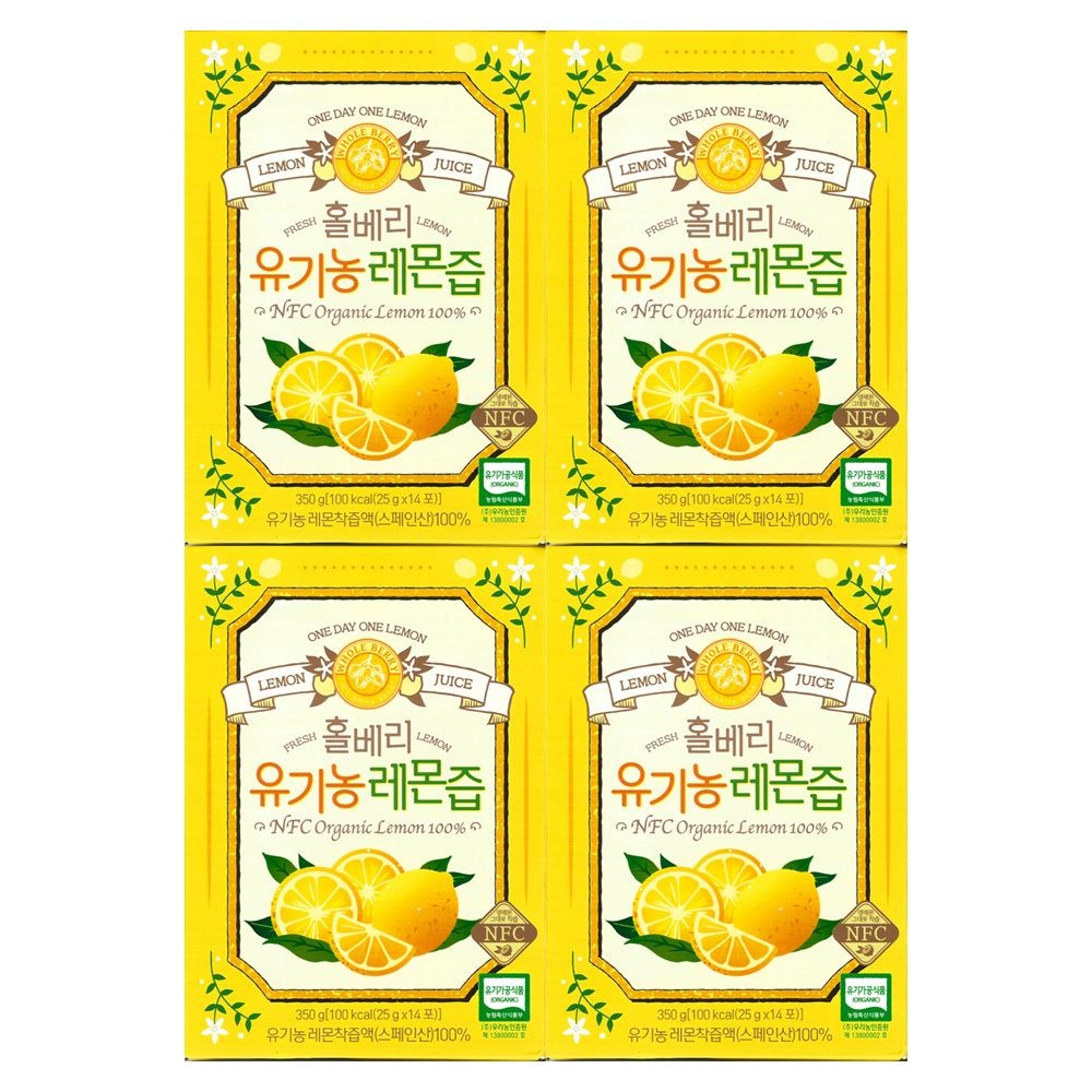 홀베리 1일1레몬 유기농 레몬즙 25g x 14포 4개 / 써클