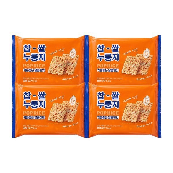 조선달타운 찹쌀 누룽지 스낵 쌀과자 스위트 288g 4개