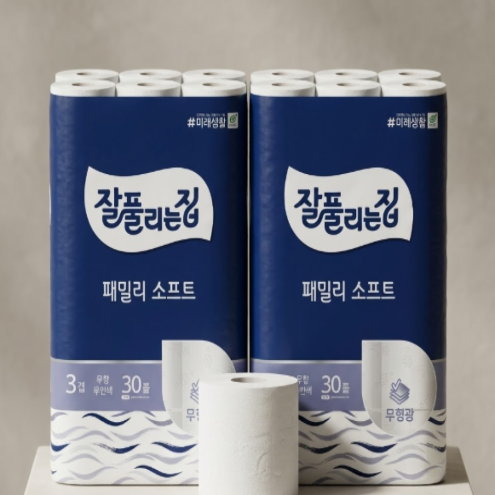 잘풀리는집 패밀리 소프트 27m 30롤 2개