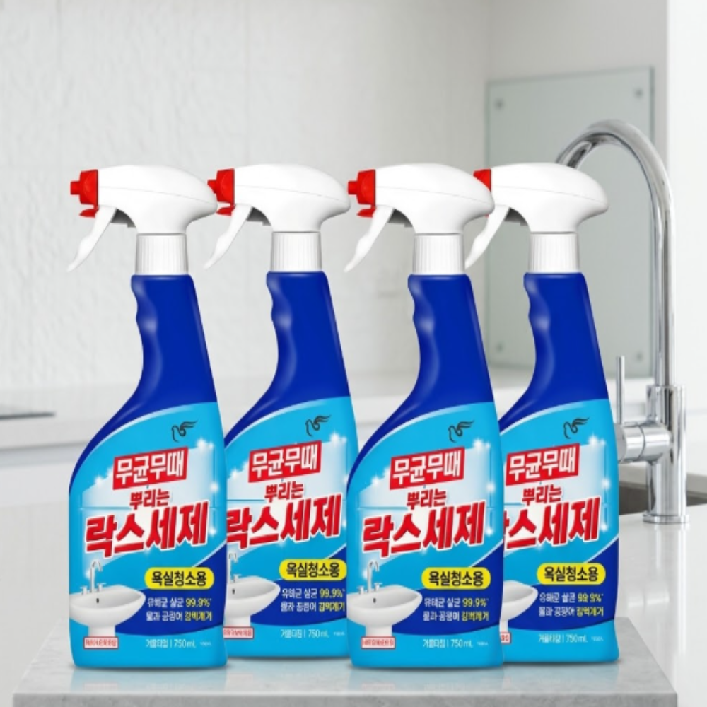 피죤 무균무때 뿌리는 락스세제 750ml 4개