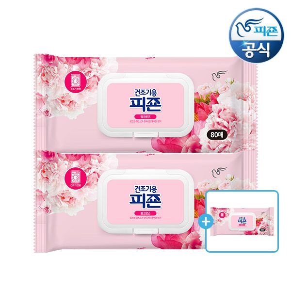 [롯데온] 피죤 건조기용시트 오리지널 80매 2개+본품 1개 추가 증정