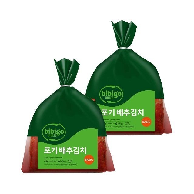 CJ제일제당 비비고 베이직 포기배추김치 4kg x2개