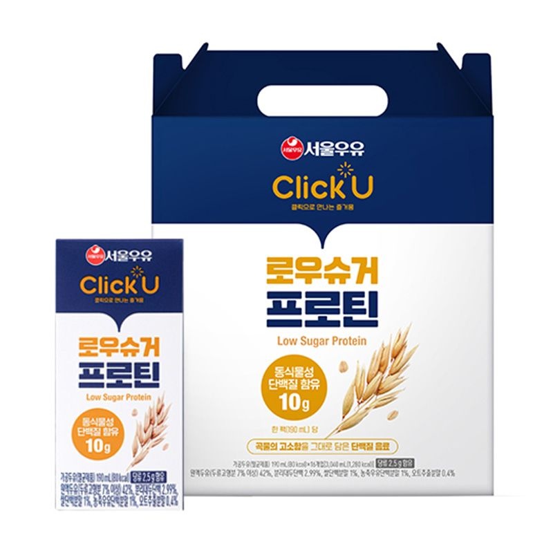 서울우유 클릭유 로우슈거 프로틴 190mlx16개