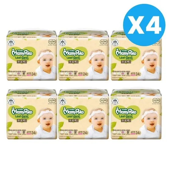 마미포코 기저귀 리프가닉 팬티 여아 대형 24p X 24팩