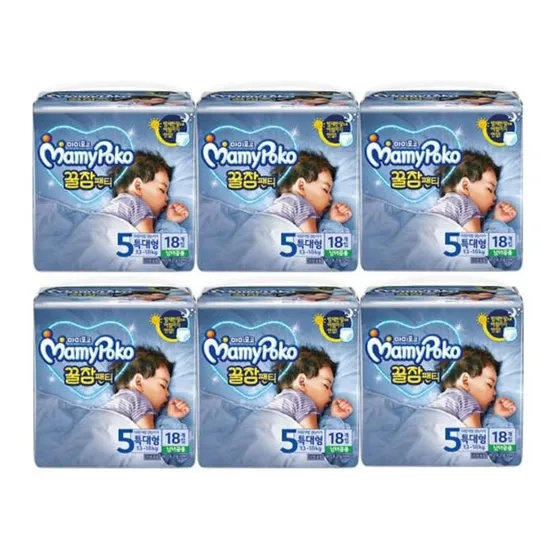 마미포코 기저귀 꿀잠팬티 남녀공용 특대형 18p X 6팩
