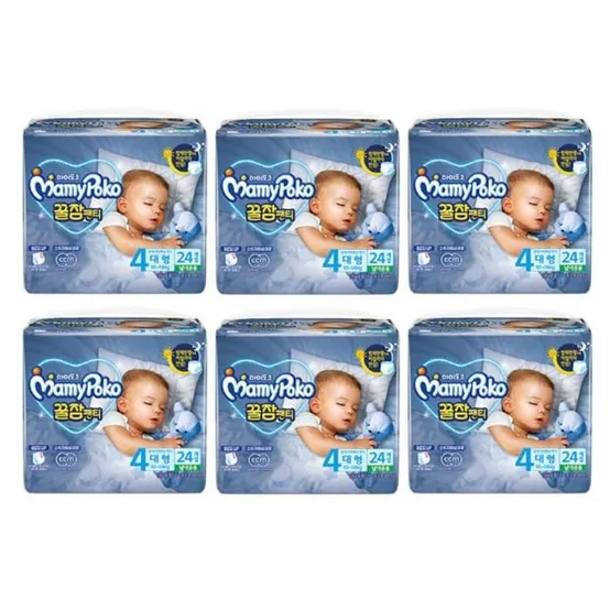 마미포코 기저귀 꿀잠팬티 샘방지 공용 대형 24p X6팩