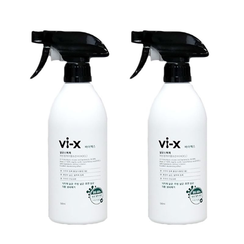 미산성 차아염소산수 식품첨가물 기구등의 살균소독제 500ml x 2개 스프레이형/소독수 살균제 소독스프레이