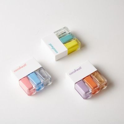 ココヒーリーキューブネイル子供ネイルステッカー水性マニキュア3種セット