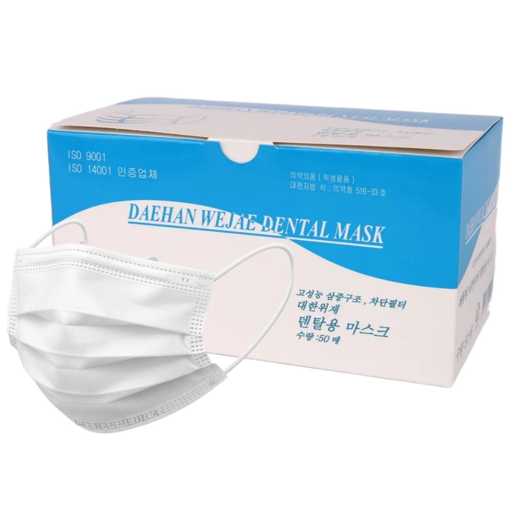 대한위재 덴탈마스크 대형 일회용마스크 화이트 50매입, 1개