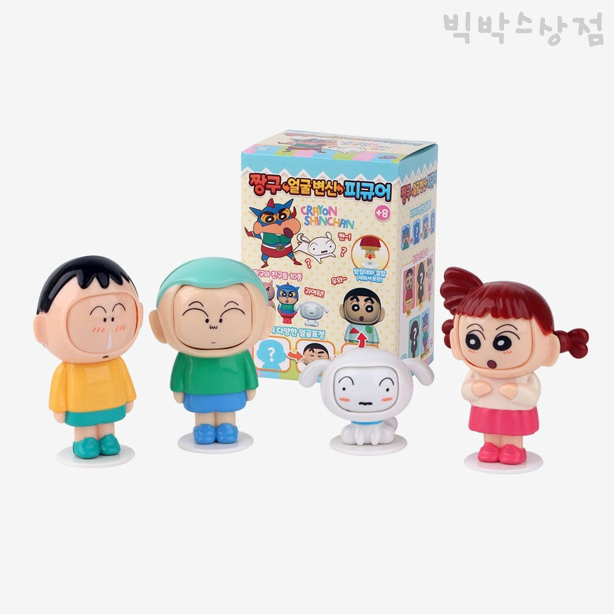 짱구 얼굴 변신 피규어 1p 랜덤 뽑기 캐릭터 짱구는못말려 장식 인형 선물 인테리어 소품