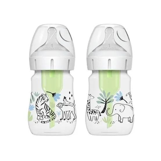 닥터브라운 젖병 배앓이 방지 와이드넥 정글 150ml 2P