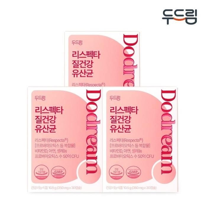 [두드림] 리스펙타 질 건강 생유산균 30캡슐 x 3박스 (3개월분)