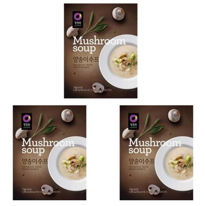 청정원 양송이 수프 1kg x 3개 간편식 아침식사 간식 혼밥 자취 가정 식당 스프 대용량 대량