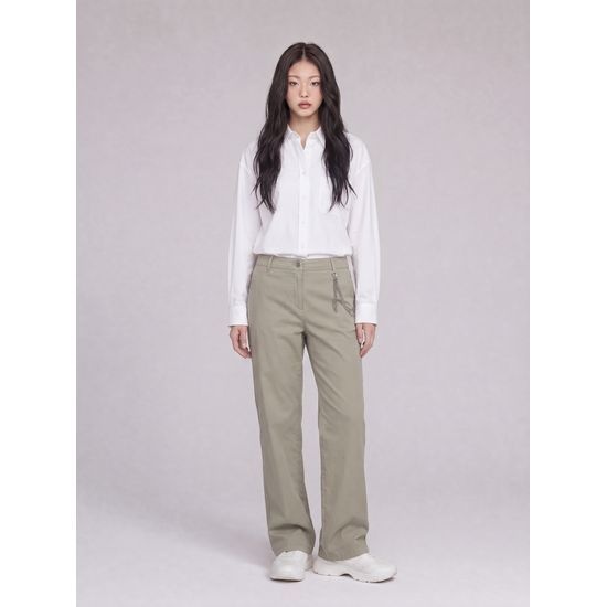 올리비아하슬러라이트카키 레이온 일자핏 배기 팬츠 OHBMPT702 1197237