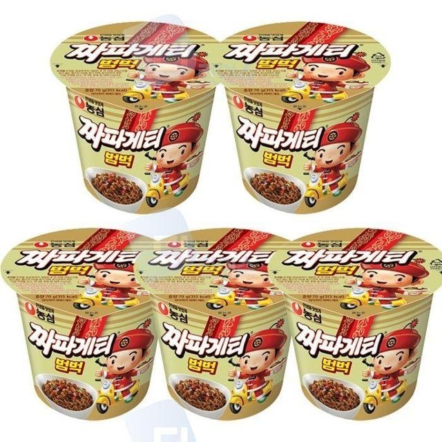 농심 짜파게티범벅 미니컵 5개 컵라면 소컵 짜장라면 간식 야식 간편식