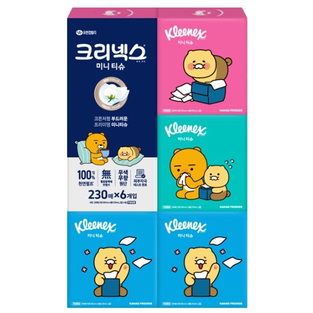 크리넥스 각티슈 디럭스 미니 카카오 230매 6입