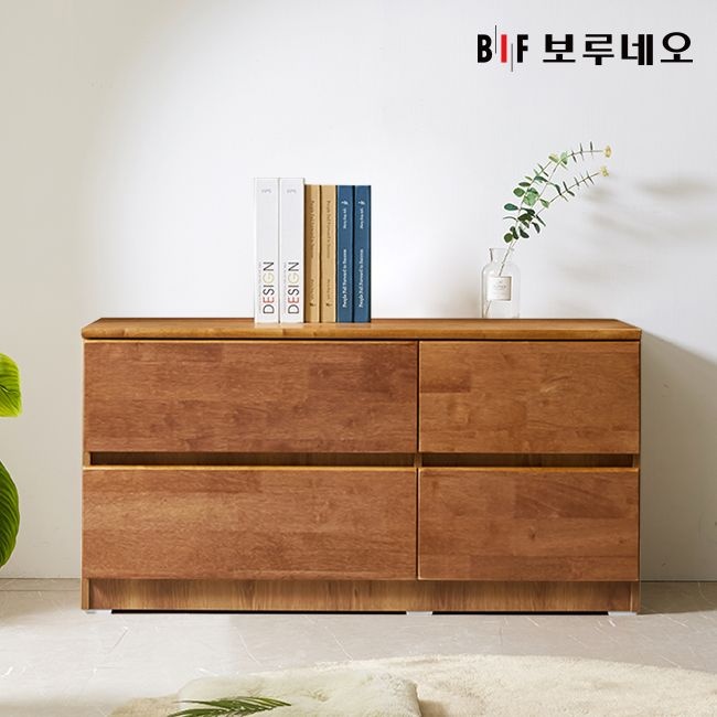 앳홈 테드 브라우니 원목 1000 2단 서랍장 (깊이400)