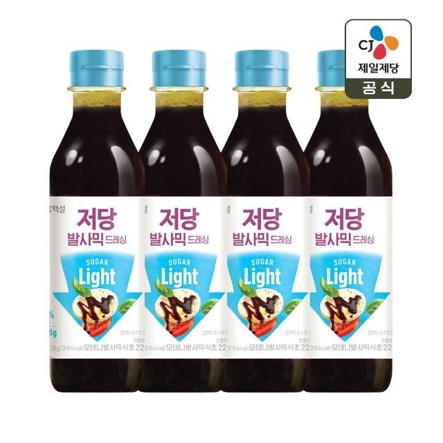 CJ제일제당 백설 저당 발사믹 드레싱 570g x4개