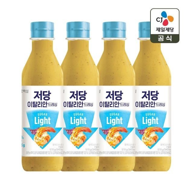CJ제일제당 백설 저당 이탈리안 드레싱 570g x4개