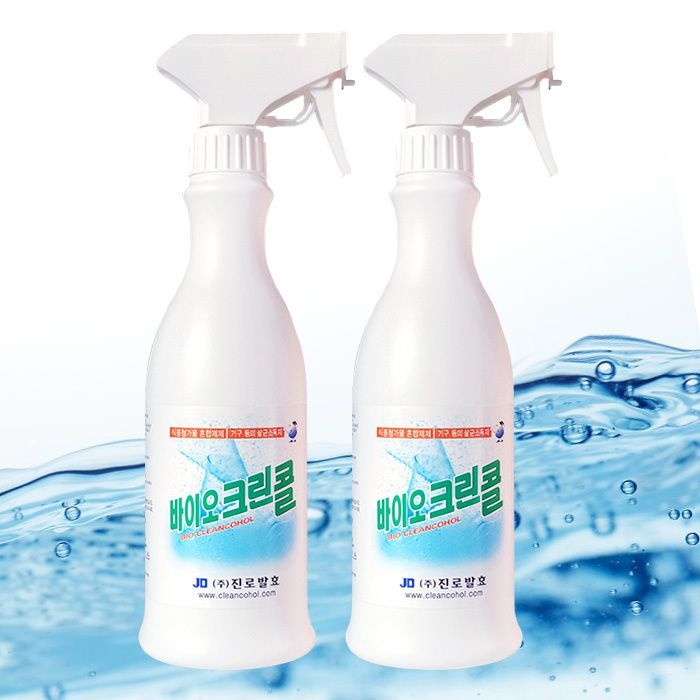 진로발효 업소 가정 용  뿌리는 살균 소독제 발효알콜75% 바이오크린콜450ml 2개