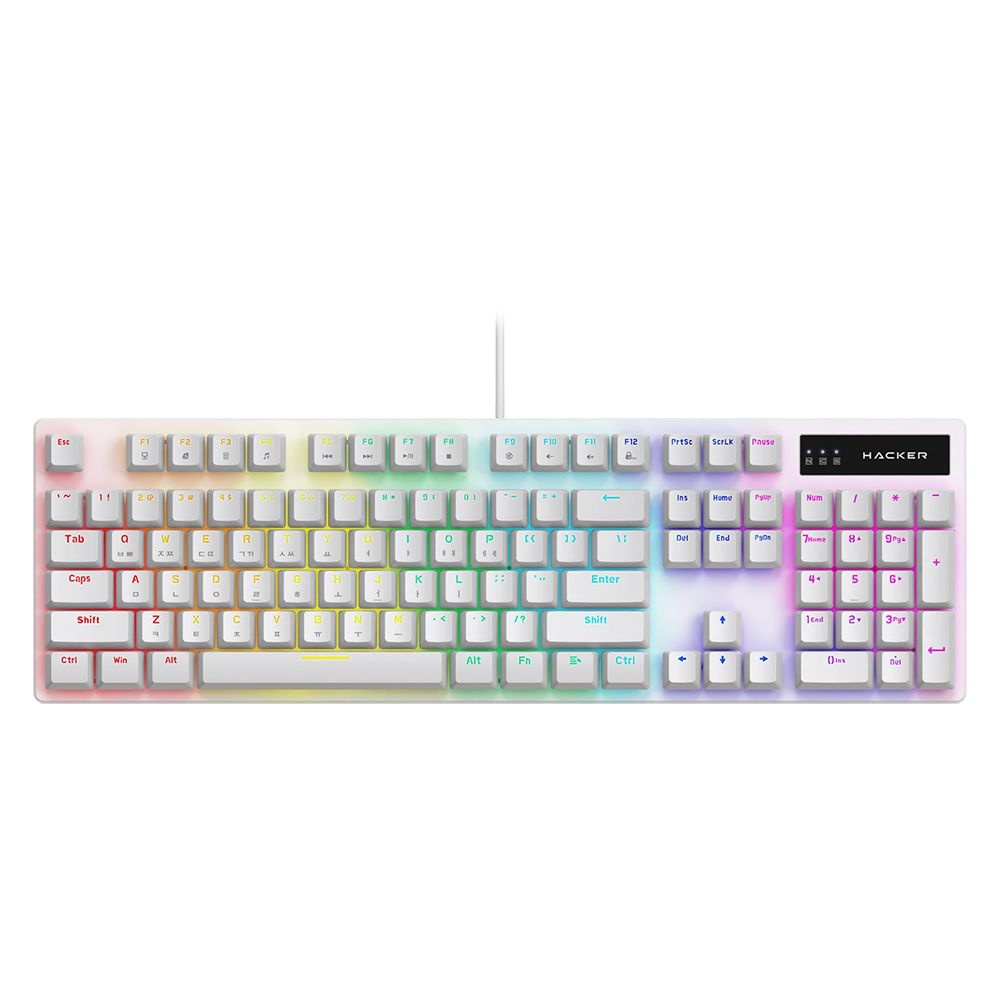 앱코 K560 교체축 기계식 무빙 LED 게이밍 기계식 키보드 화이트 청축