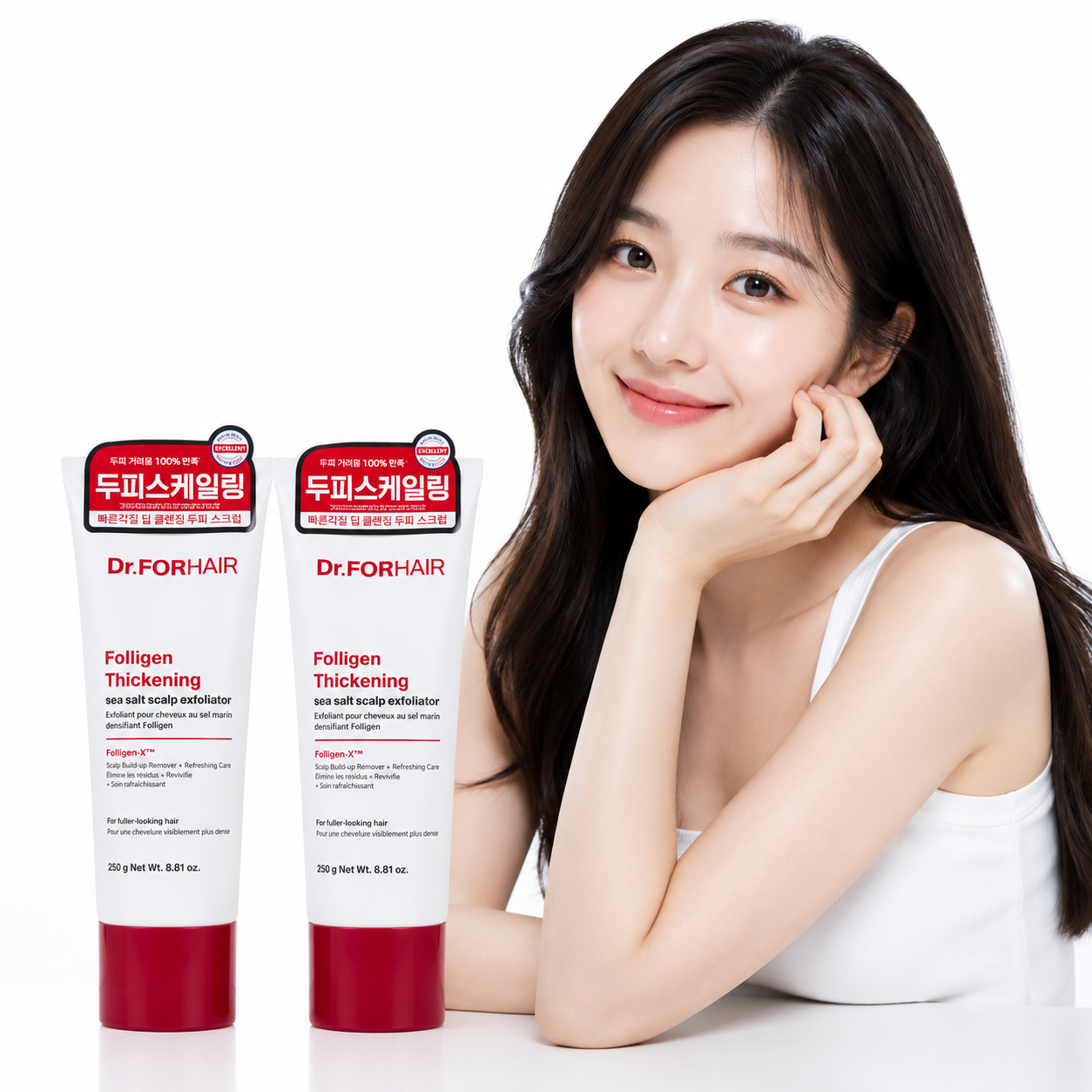 닥터포헤어 두피 비듬각질 스케일러 폴리젠 씨크닝 씨솔트 스칼프 엑스폴리에이터 250gX2개