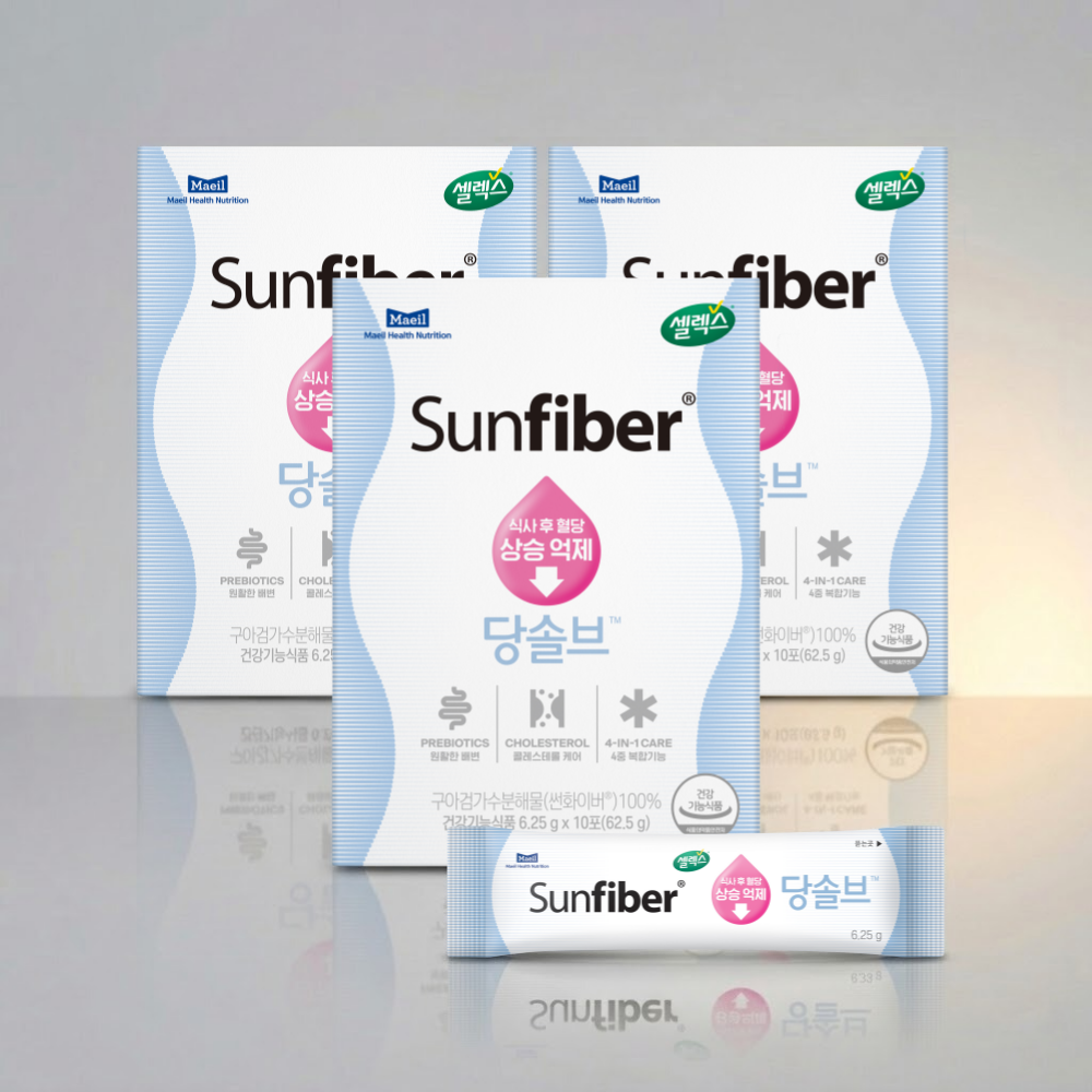 셀렉스 썬화이버 당솔브 혈당케어 스틱 다이어트 유산균 62.5g 10포 3개