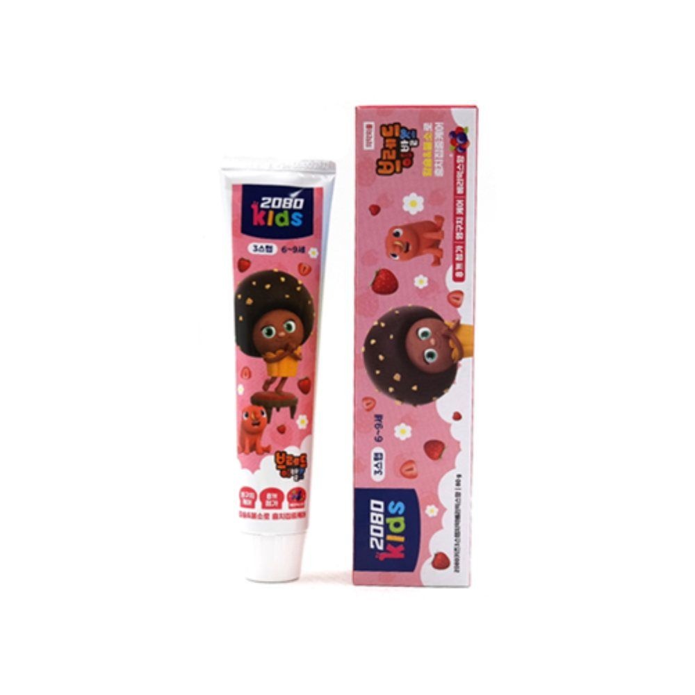 애경산업 <b>2080</b><b>키즈</b> 스텝3 캐릭터 어린이치약 베리믹스향 80G 8살치약 초등불소치약