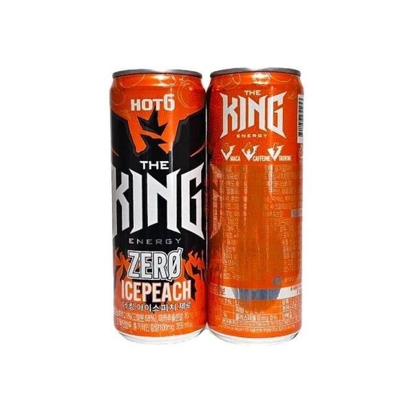 롯데칠성음료 핫식스 더 킹 아이스피치 제로 에너지 고카페인 음료 355ml x 24개 /s