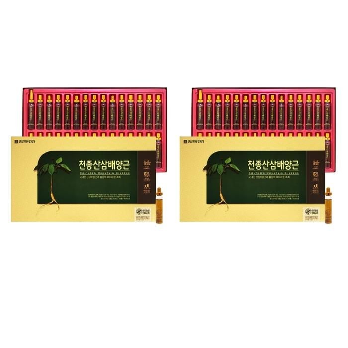 [종근당건강] 종근당건강 천종산삼배양근 20ml x 30병 1+1 총2개 총60병 가족건강 학교 선물