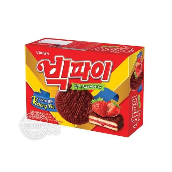 [가공식품]크라운 빅파이 딸기 216gx2