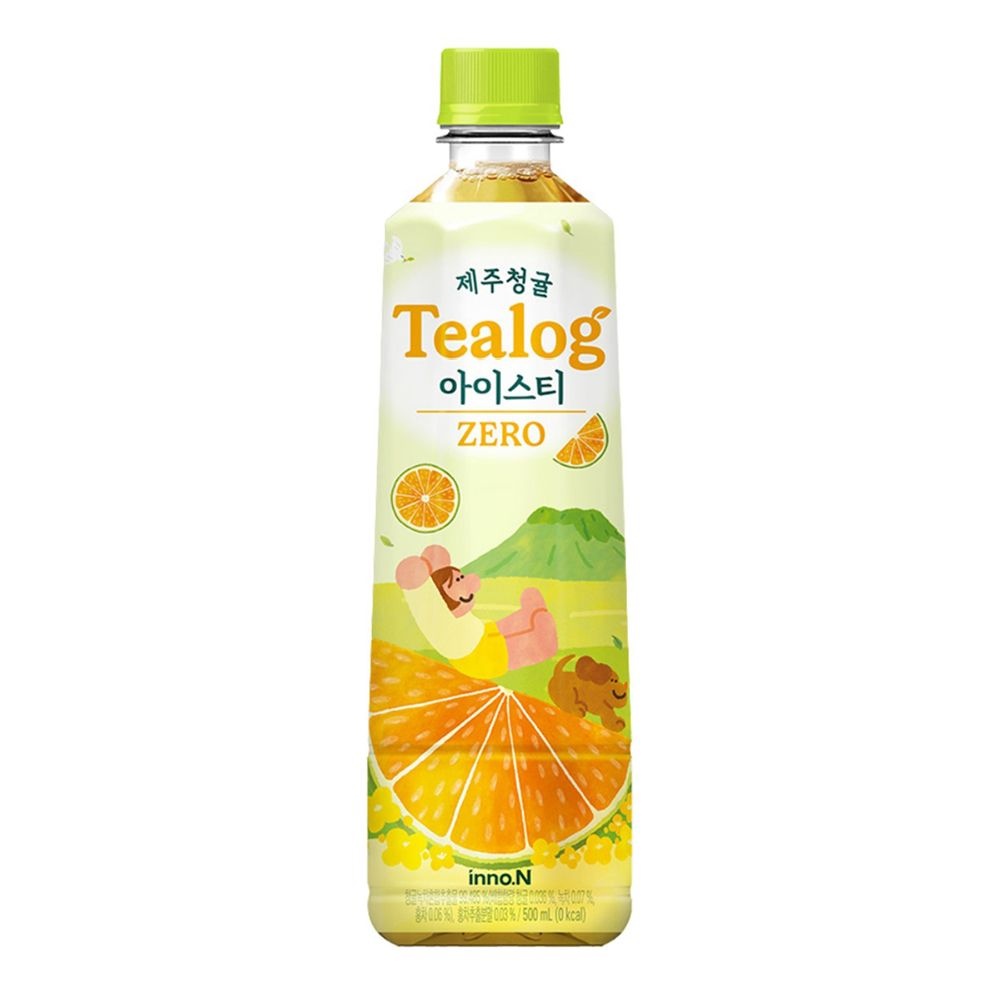 이노엔 티로그 제주청귤 아이스티 녹차 제로칼로리 500ml x 24개 / 과즙음료수 0칼로리