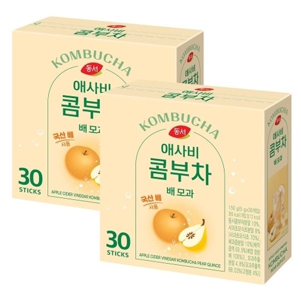 동서 애사비 콤부차 배 모과 30T x 2개