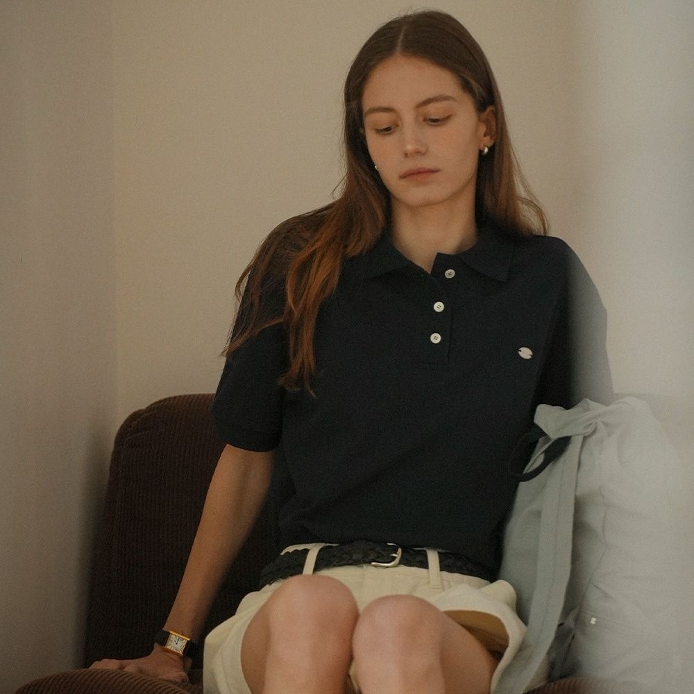 Symbols logo collar pk T-shirt_Navy